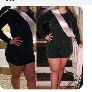 Elegant Green Glitter Dress